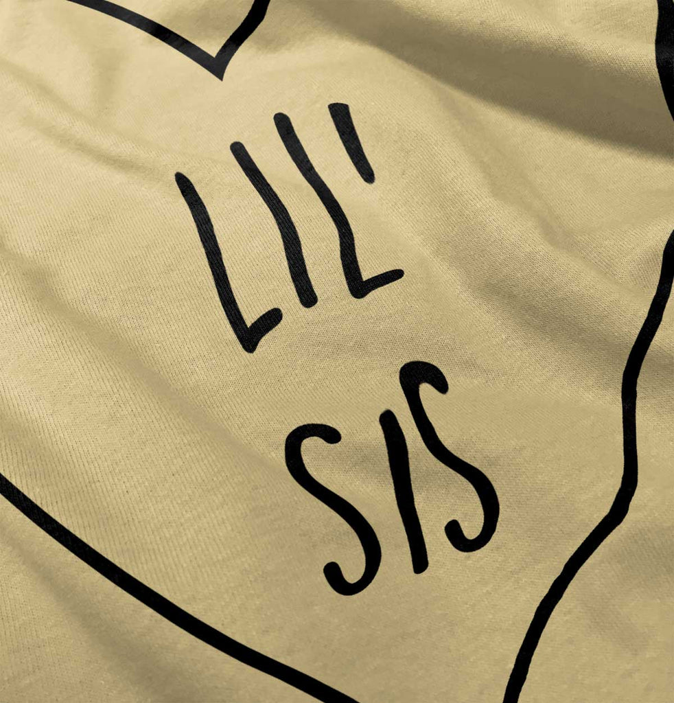 Lil' Sis Heart Romper Bodysuit-Direct To Garment Print-Brisco Baby