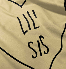 Lil' Sis Heart Romper Bodysuit-Direct To Garment Print-Brisco Baby