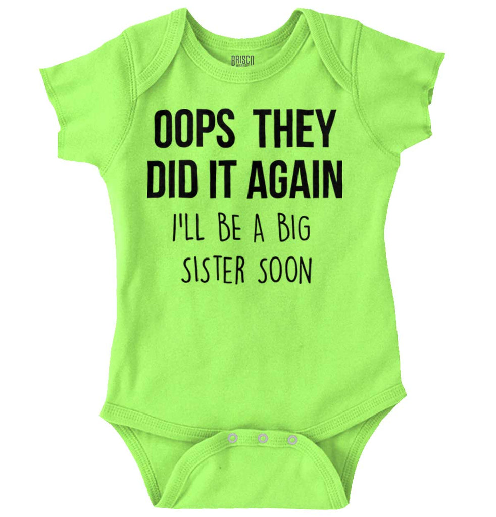 Oops They Did It Again Big Sister Romper Bodysuit-Direct To Garment Print-Brisco Baby
