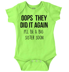 Oops They Did It Again Big Sister Romper Bodysuit-Direct To Garment Print-Brisco Baby