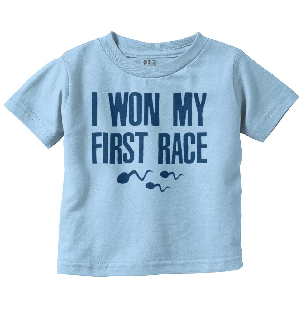 Won The Race Infant Toddler T Shirt-Direct To Garment Print-Brisco Baby
