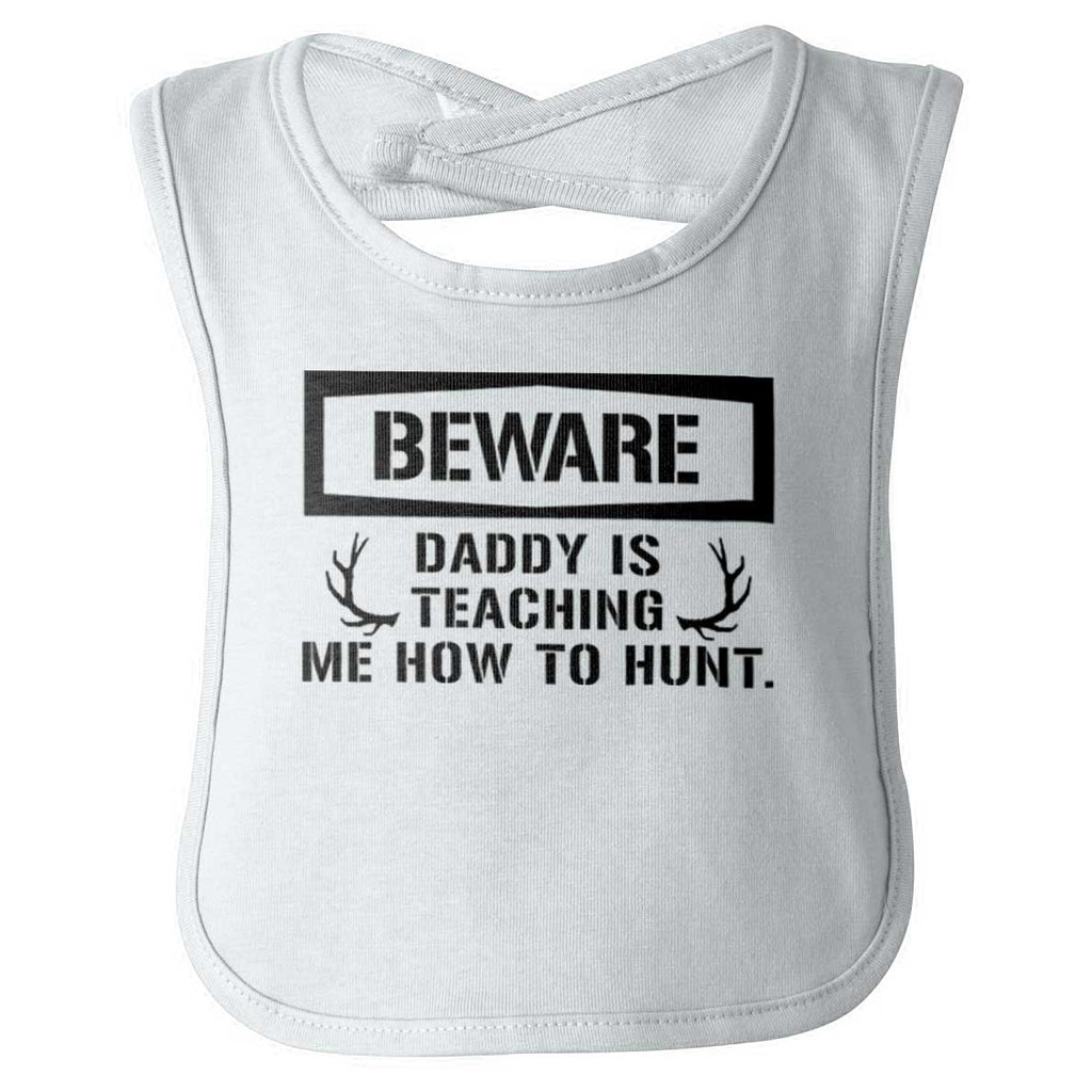 Dad Teaching Me To Hunt Infant Baby Bib-Direct To Garment Print-Brisco Baby