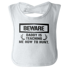 Dad Teaching Me To Hunt Infant Baby Bib-Direct To Garment Print-Brisco Baby