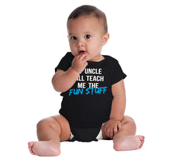 Uncle Teaches Fun Stuff Romper Bodysuit-Direct To Garment Print-Brisco Baby