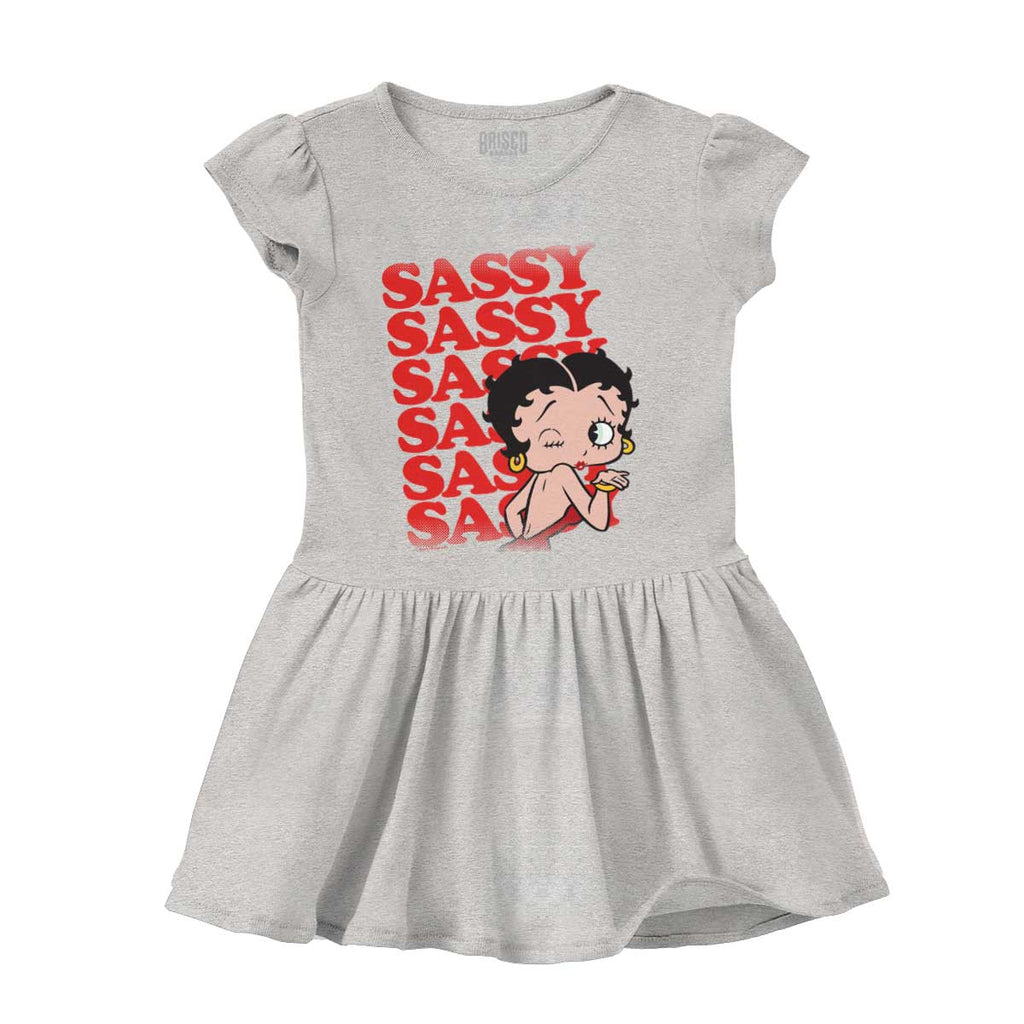 Sassy Boop Solid Baby Infant Dress-Direct To Garment Print-Brisco Baby