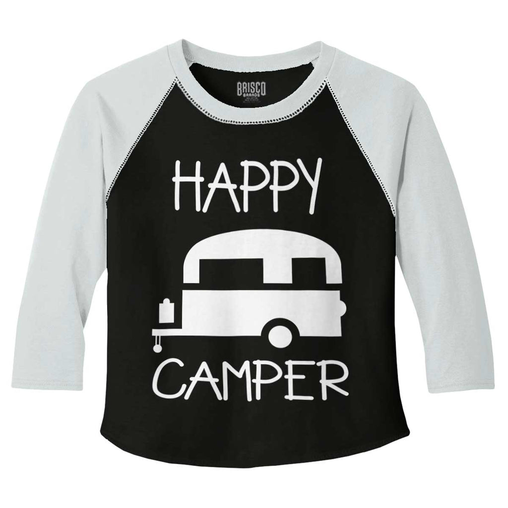 Happy Camper Toddler Baseball-Direct To Garment Print-Brisco Baby