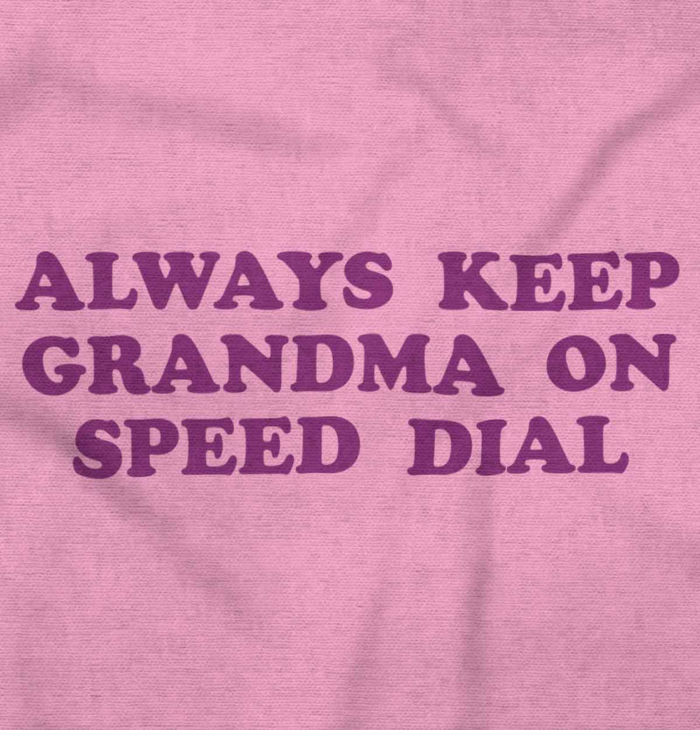 Always Keep Grandma Speed Dial Romper Bodysuit-Direct To Garment Print-Brisco Baby