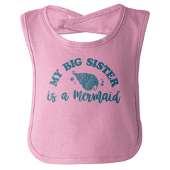 Big Sister Is A Mermaid Infant Baby Bib-Direct To Garment Print-Brisco Baby