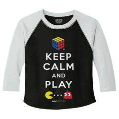 Keep Calm And Play Toddler Baseball-Direct To Garment Print-Brisco Baby