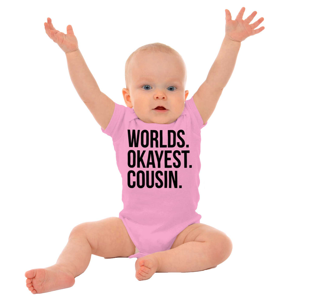 Worlds Okayest Cousin Romper Bodysuit-Direct To Garment Print-Brisco Baby