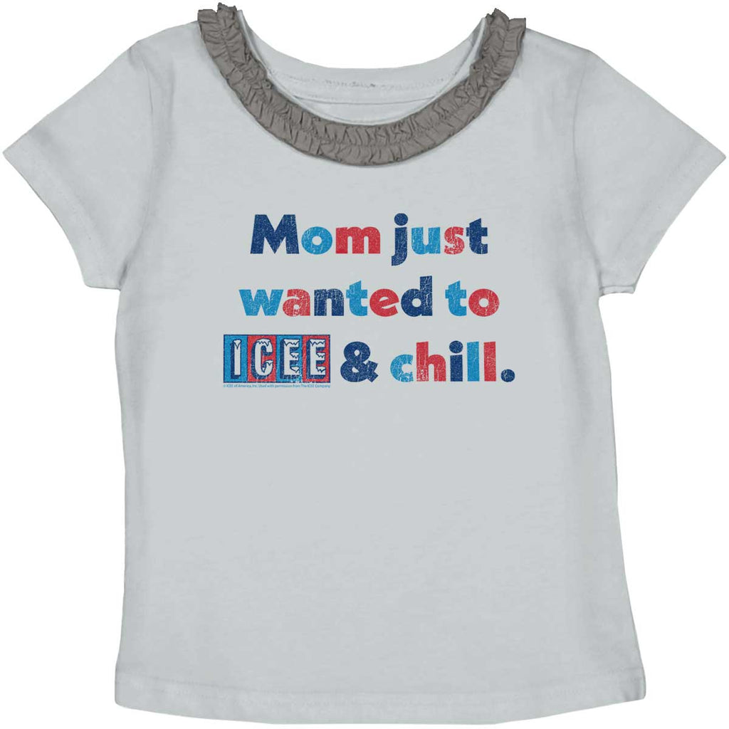 Icee & Chill Toddler Ruffled Trim T-Shirt-Direct To Garment Print-Brisco Baby