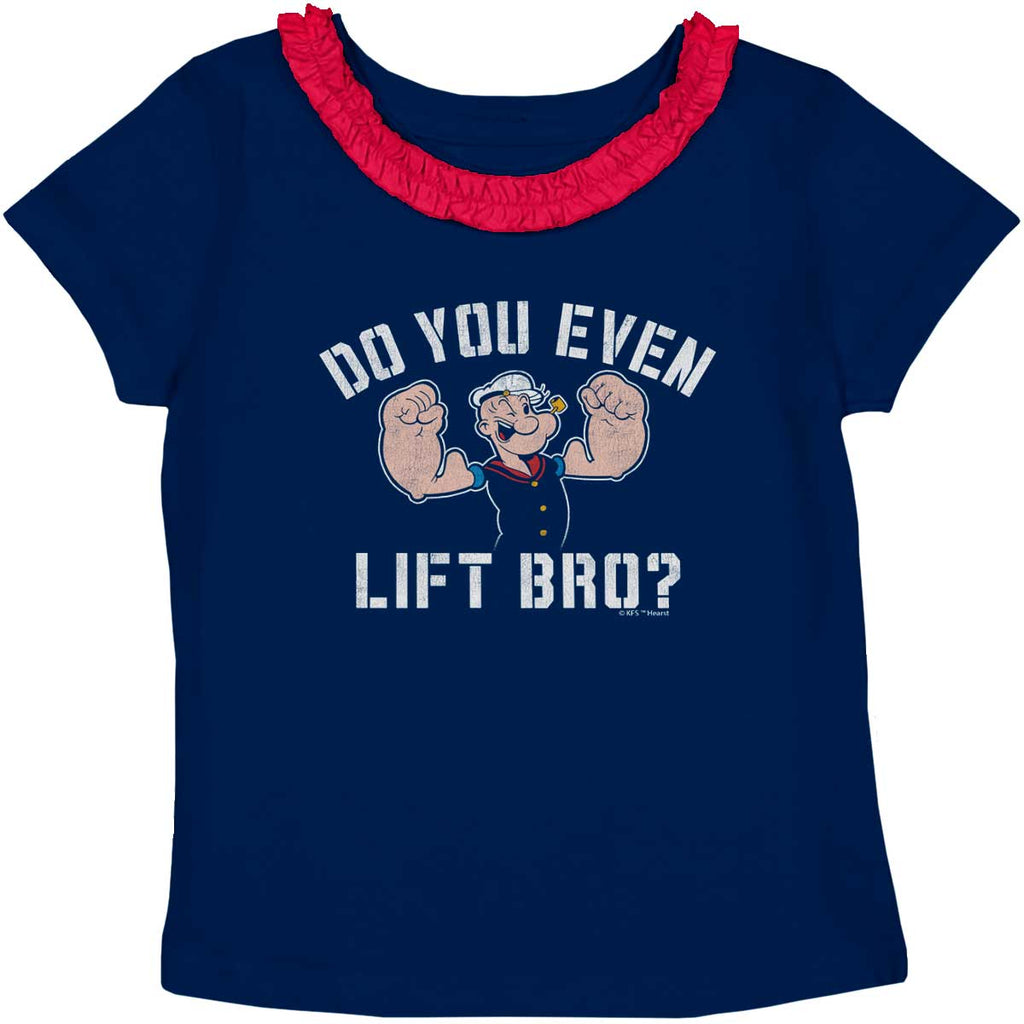 Do You Even Lift Toddler Ruffled Trim T-Shirt-Direct To Garment Print-Brisco Baby