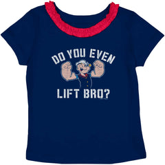 Do You Even Lift Toddler Ruffled Trim T-Shirt-Direct To Garment Print-Brisco Baby
