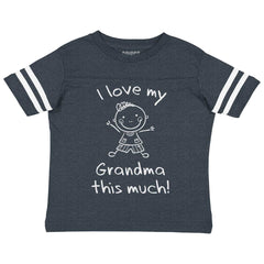 Love My Grandma Toddler Football Jersey Tee-Direct To Garment Print-Brisco Baby