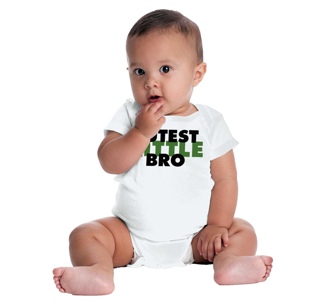 Cutest Little Bro Romper Bodysuit-Direct To Garment Print-Brisco Baby
