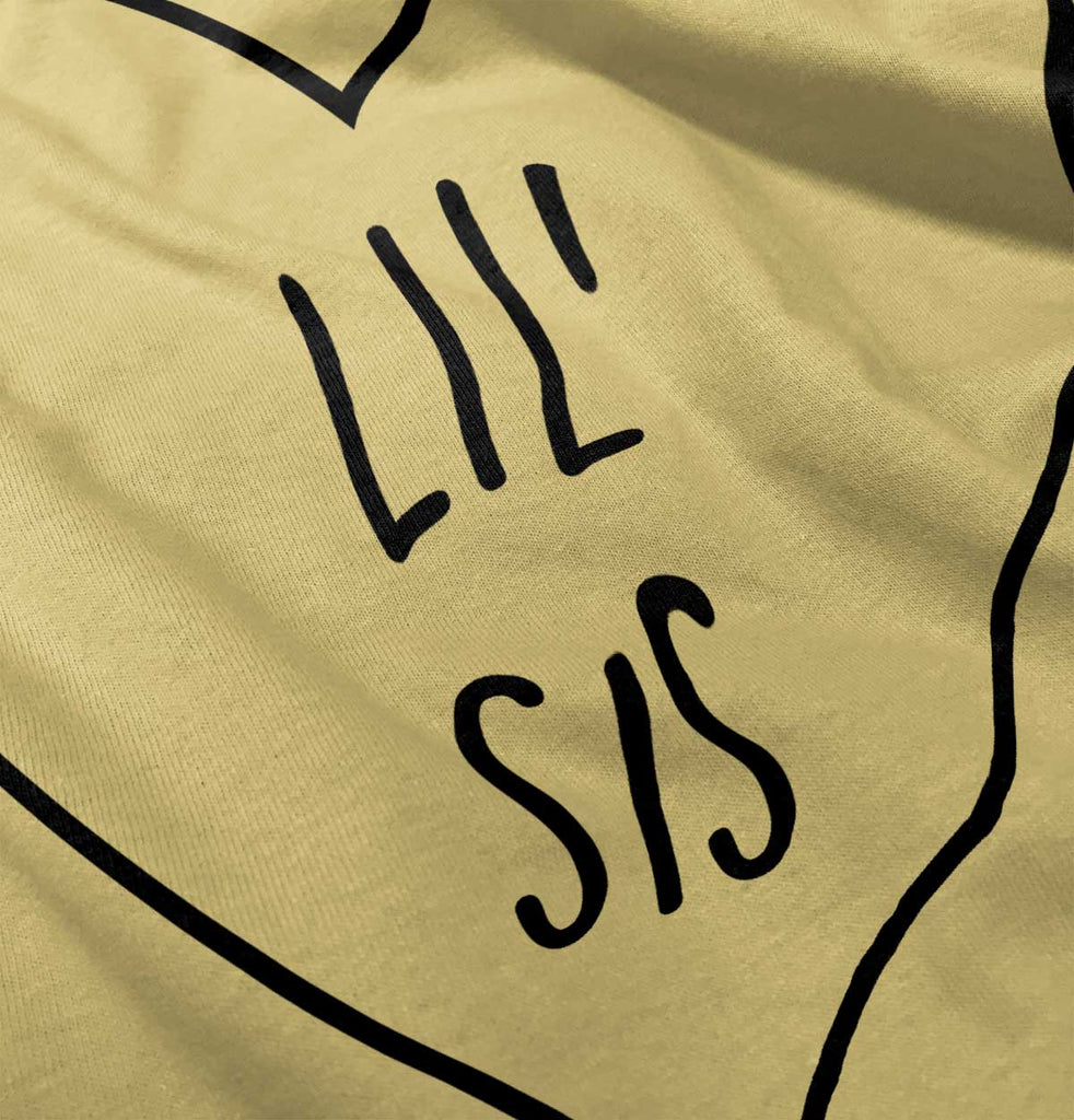 Lil' Sis Heart Infant Toddler T Shirt-Direct To Garment Print-Brisco Baby