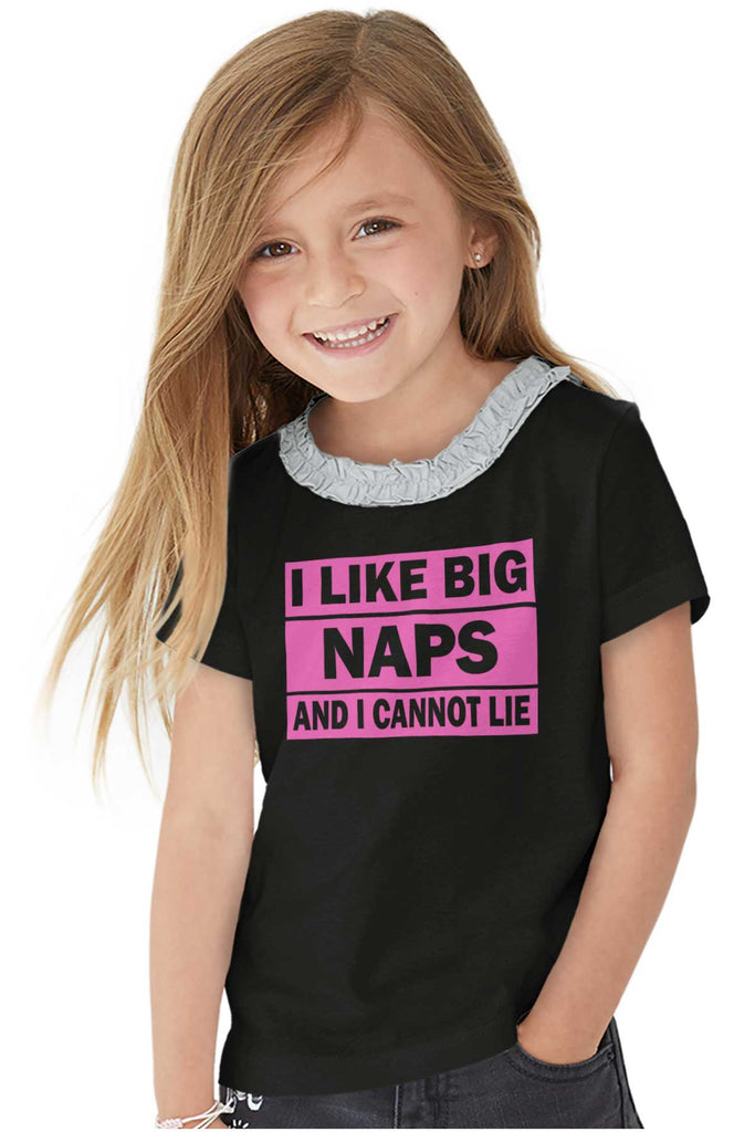 Big Naps Toddler Ruffled Trim T-Shirt-Direct To Garment Print-Brisco Baby