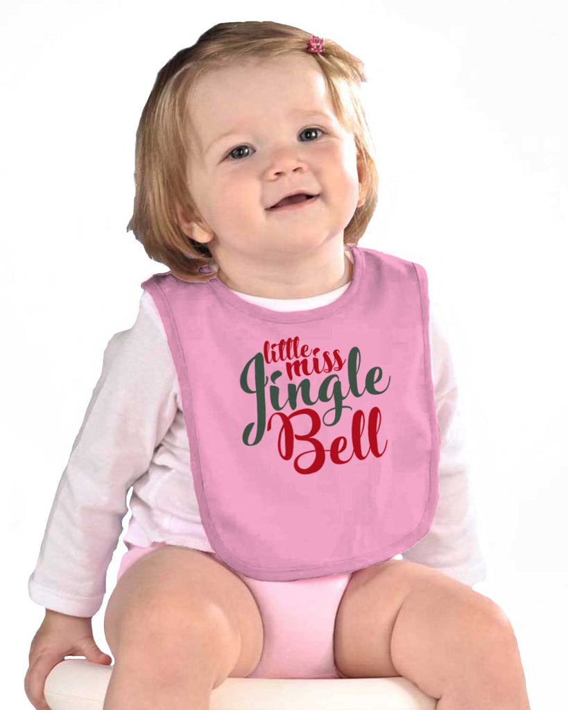 Little Miss Jingle Bell Infant Baby Bib-Direct To Garment Print-Brisco Baby