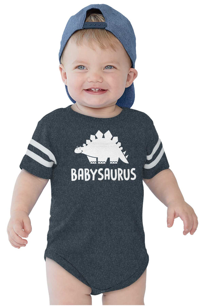 Babysaurus Football Romper Bodysuit-Direct To Garment Print-Brisco Baby