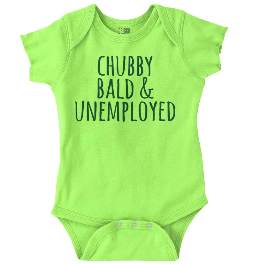 Chubby Unemployed Romper Bodysuit-Direct To Garment Print-Brisco Baby