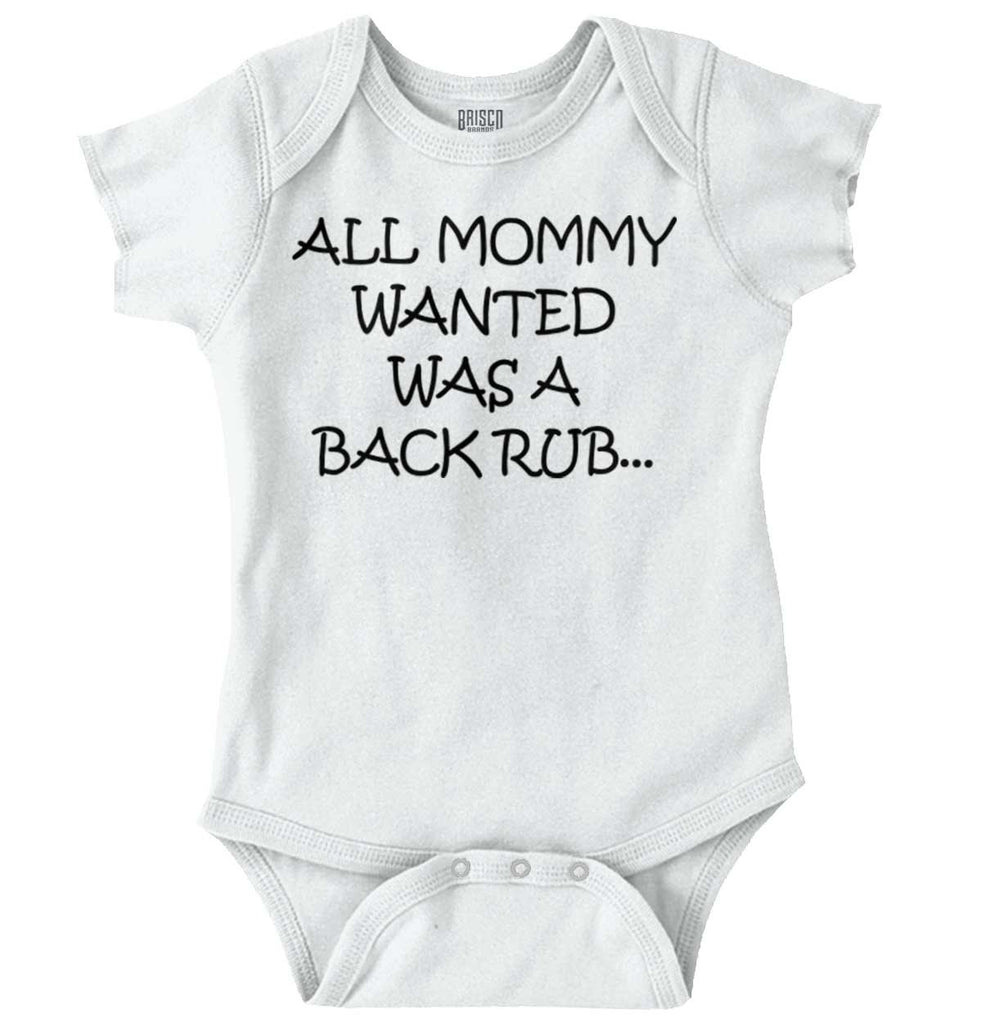 Mommy Backrub Romper Bodysuit-Direct To Garment Print-Brisco Baby