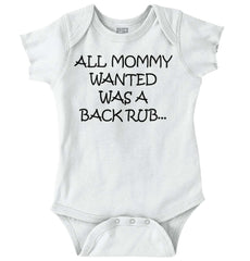 Mommy Backrub Romper Bodysuit-Direct To Garment Print-Brisco Baby