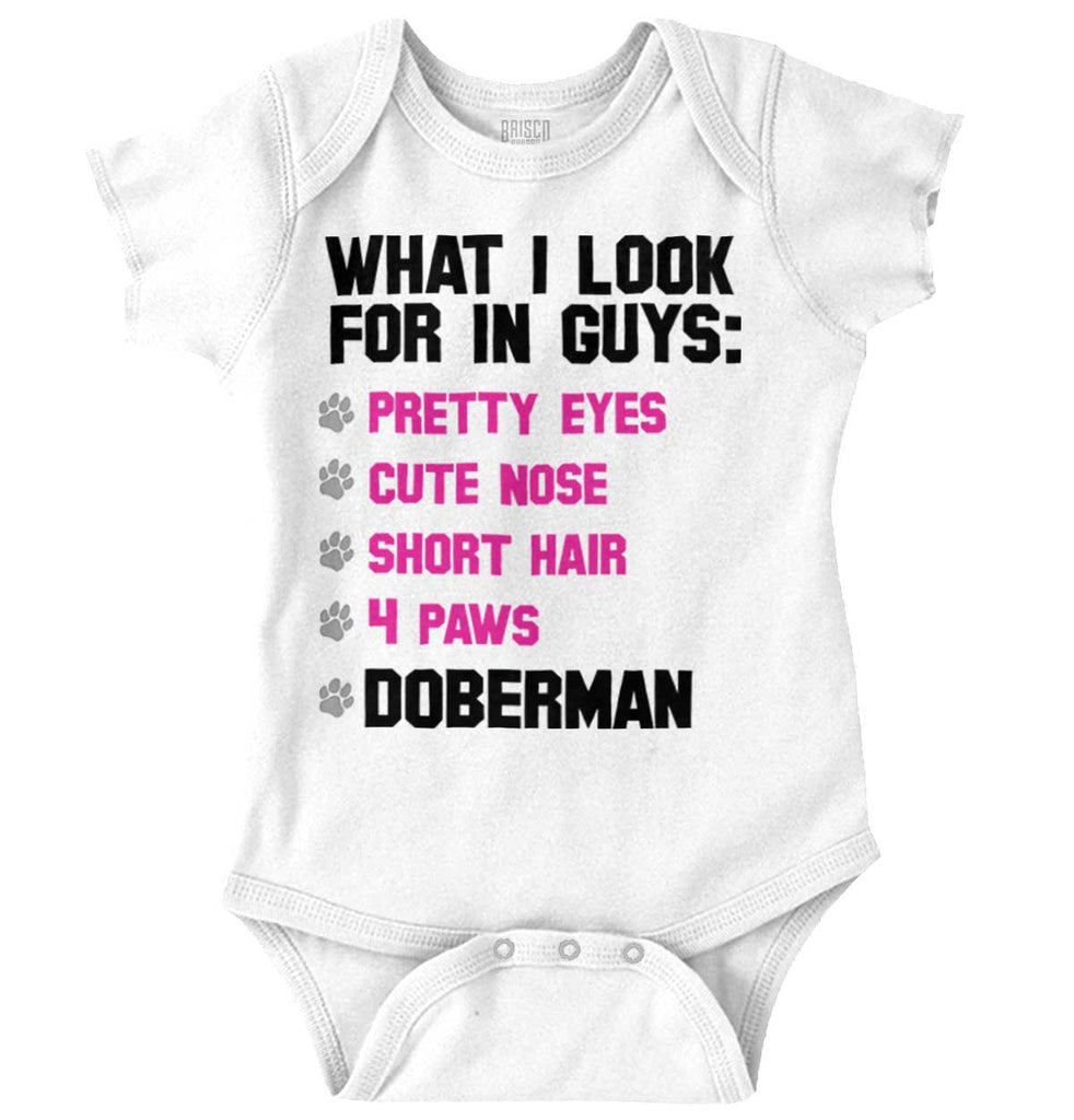 Doberman Checklist Romper Bodysuit-Direct To Garment Print-Brisco Baby