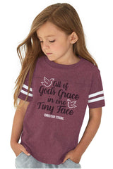 Gods Grace Tiny Face Toddler Football Jersey Tee-Direct To Garment Print-Brisco Baby