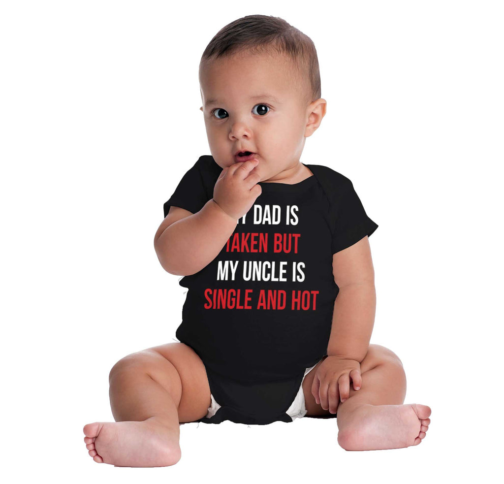 Dad Taken Uncle Single Hot Romper Bodysuit-Direct To Garment Print-Brisco Baby