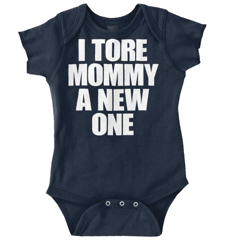Tore Mommy A New One Romper Bodysuit-Direct To Garment Print-Brisco Baby