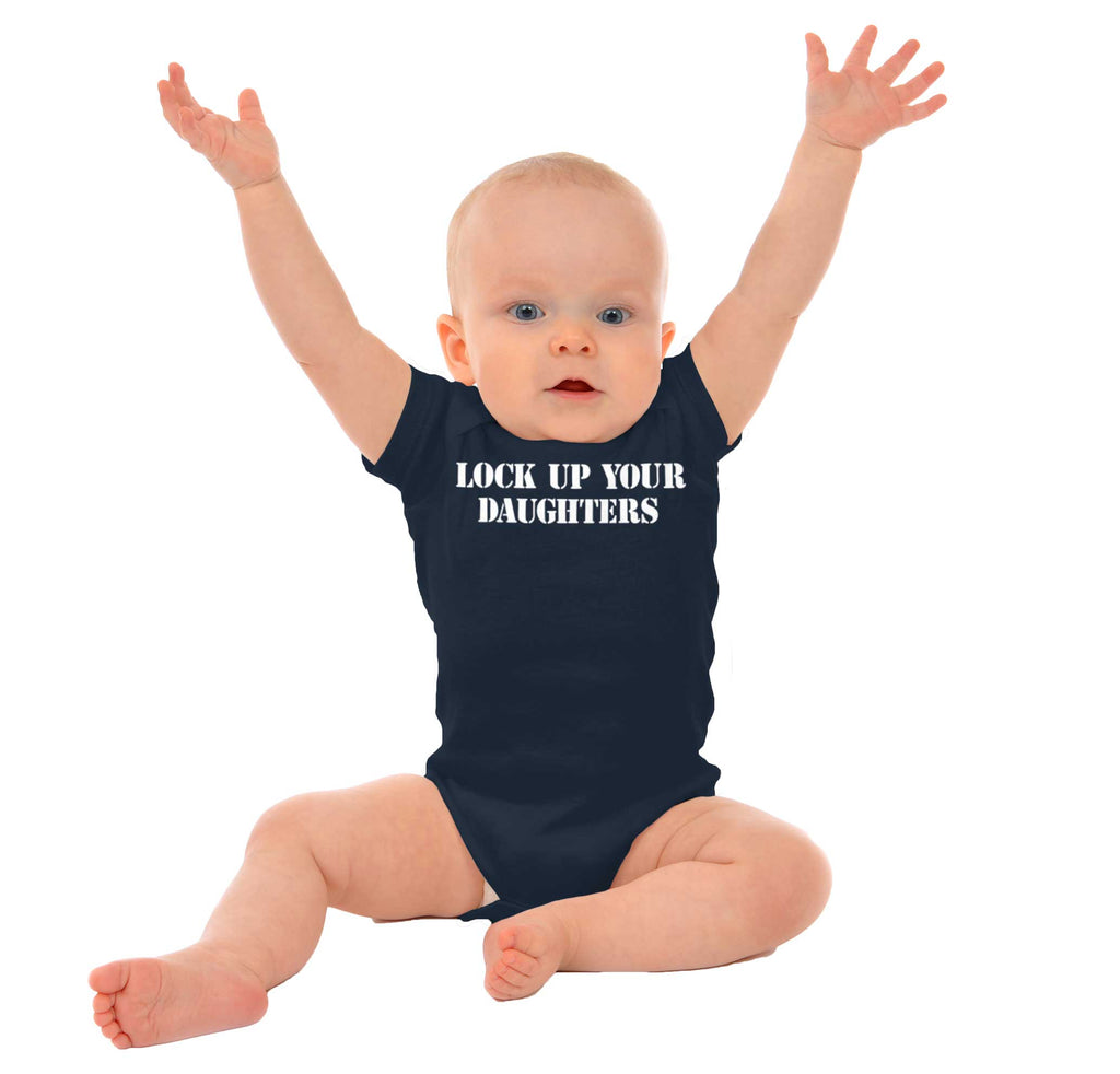 Lock Up Daughters Romper Bodysuit-Direct To Garment Print-Brisco Baby