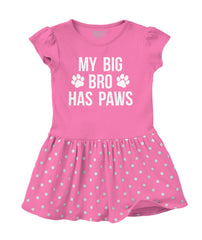 Big Bro Has Paws Baby Polka Dot Skirt Dress-Direct To Garment Print-Brisco Baby