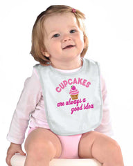 Cupcakes Infant Baby Bib-Direct To Garment Print-Brisco Baby