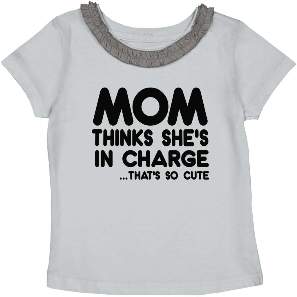 In Charge Toddler Ruffled Trim T-Shirt-Direct To Garment Print-Brisco Baby