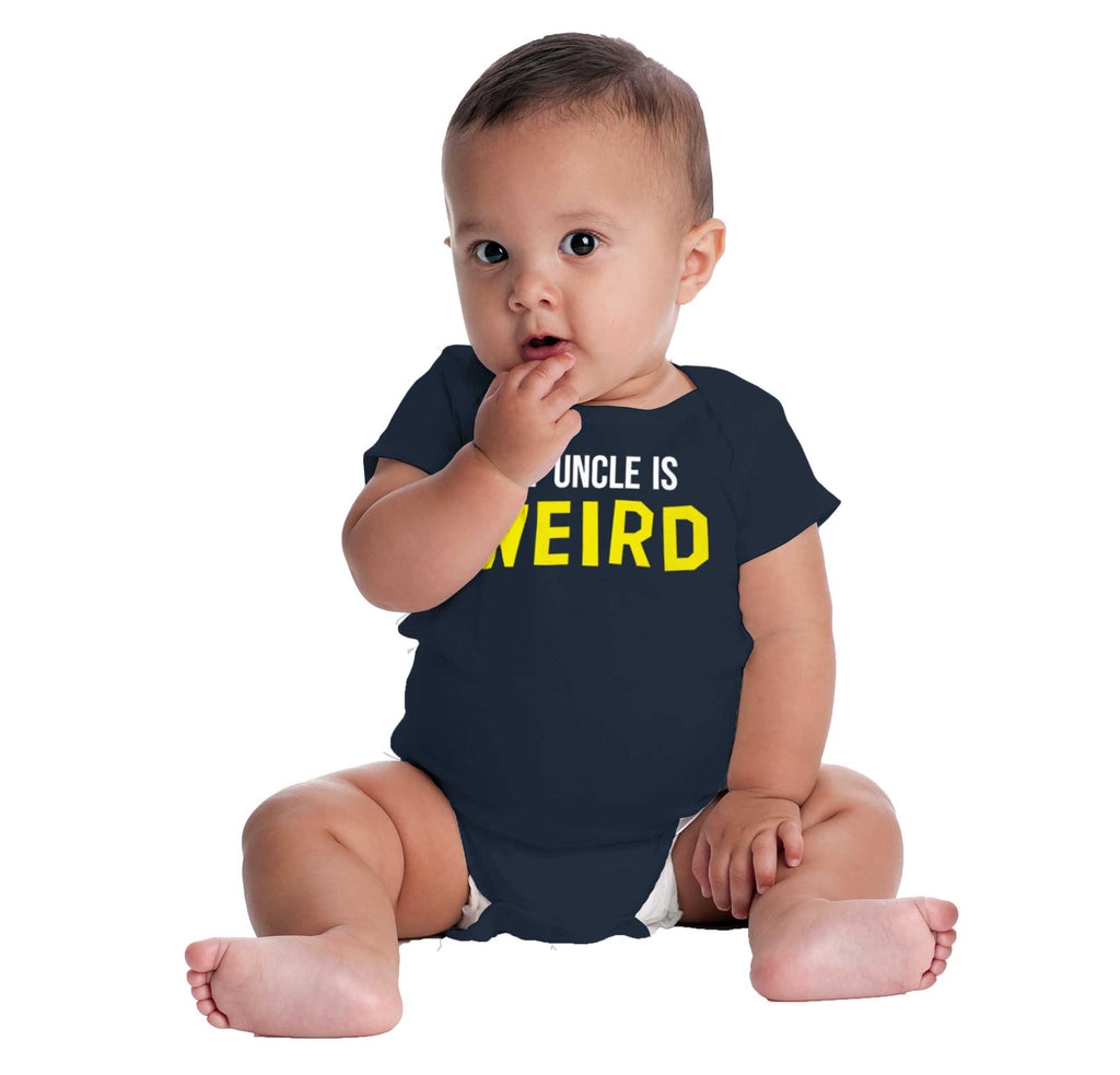 My Uncle Is Weird Romper Bodysuit-Direct To Garment Print-Brisco Baby
