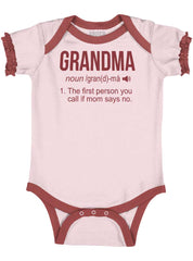 Grandma Baby Ruffled Trim Romper-Direct To Garment Print-Brisco Baby