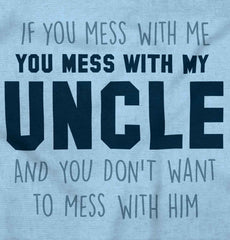 Mess With My Uncle Romper Bodysuit-Direct To Garment Print-Brisco Baby