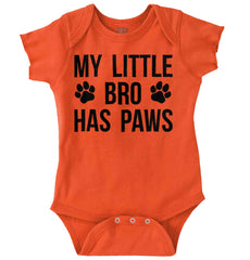 My Little Bro Has Paws Romper Bodysuit-Direct To Garment Print-Brisco Baby