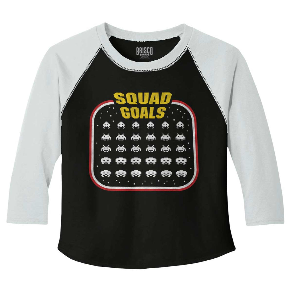 Squad Goals Video Gaming Nerd Toddler Baseball-Direct To Garment Print-Brisco Baby