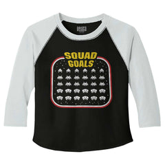Squad Goals Video Gaming Nerd Toddler Baseball-Direct To Garment Print-Brisco Baby