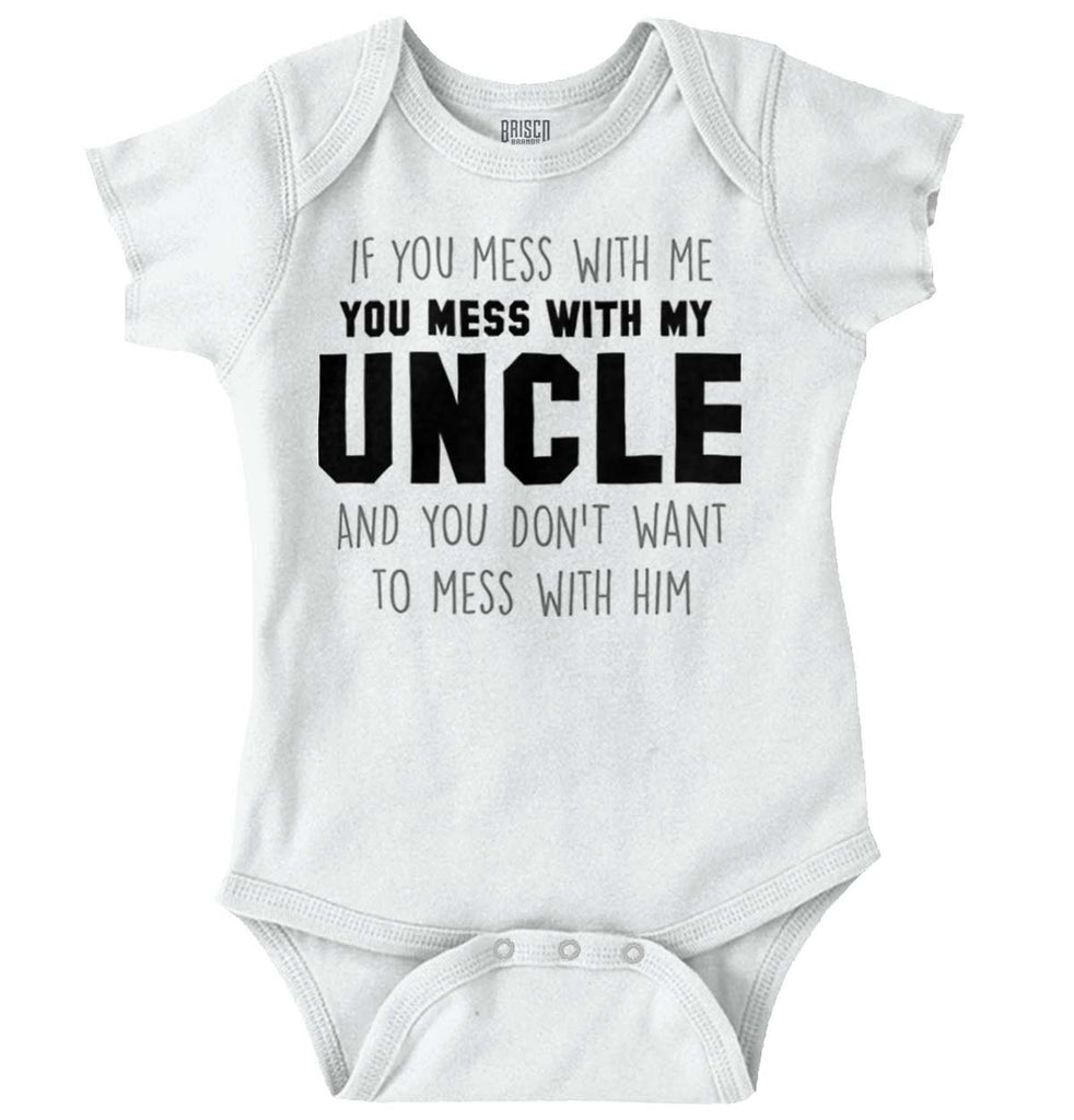 Mess With My Uncle Romper Bodysuit-Direct To Garment Print-Brisco Baby