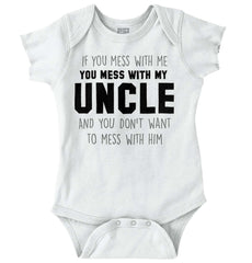 Mess With My Uncle Romper Bodysuit-Direct To Garment Print-Brisco Baby