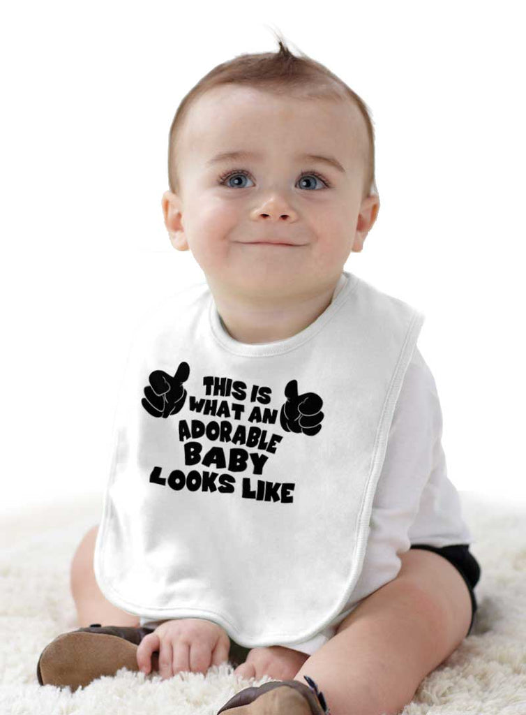 Adorable Looks Like Infant Baby Bib-Direct To Garment Print-Brisco Baby