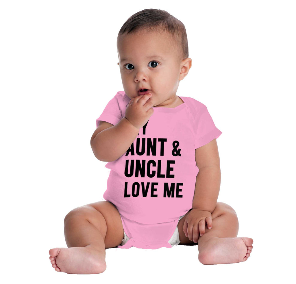 Aunt And Uncle Love Me Romper Bodysuit-Direct To Garment Print-Brisco Baby