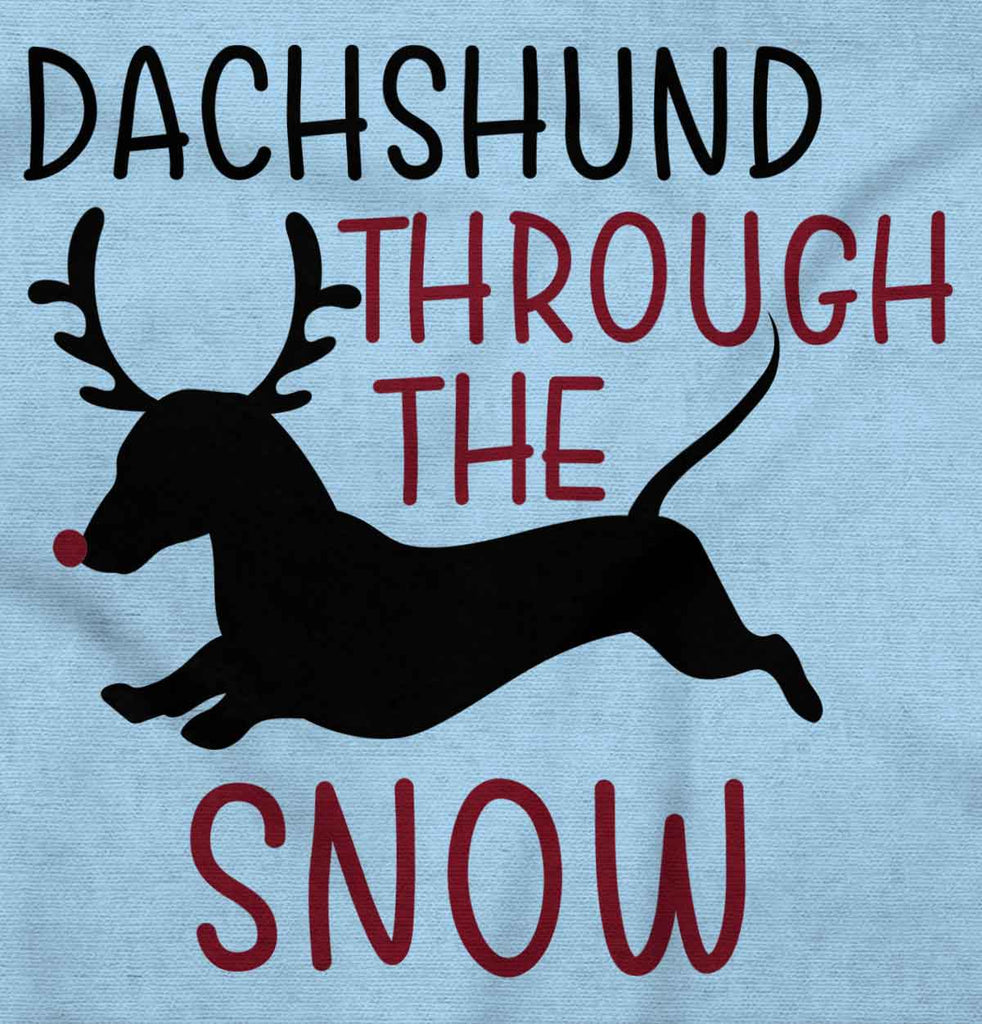 Dachshund Through Snow Infant Toddler T Shirt-Direct To Garment Print-Brisco Baby