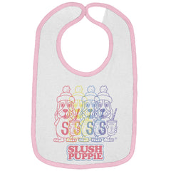 Rainbow Puppie Trimmed Colored Velcro Bib-Direct To Garment Print-Brisco Baby