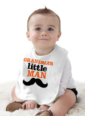 Grandmas Little Man Infant Baby Bib-Direct To Garment Print-Brisco Baby