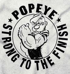 Popeye To The Finish Toddler Ruffled Trim T-Shirt-Direct To Garment Print-Brisco Baby