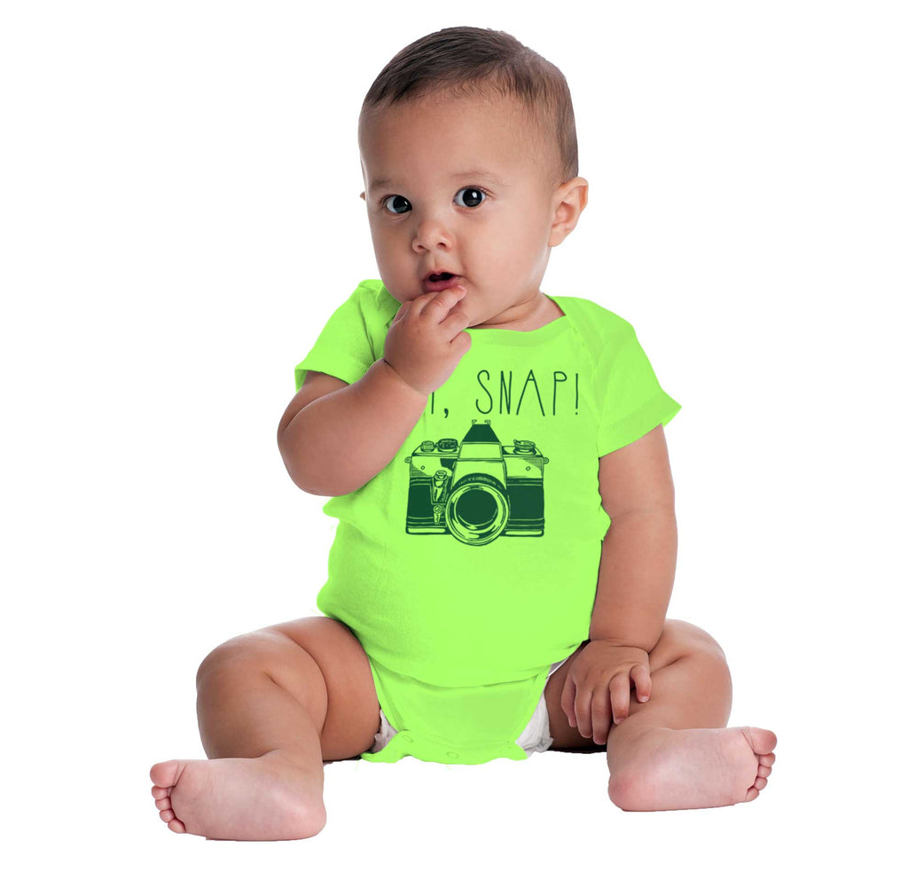 Oh Snap Camera Romper Bodysuit-Direct To Garment Print-Brisco Baby