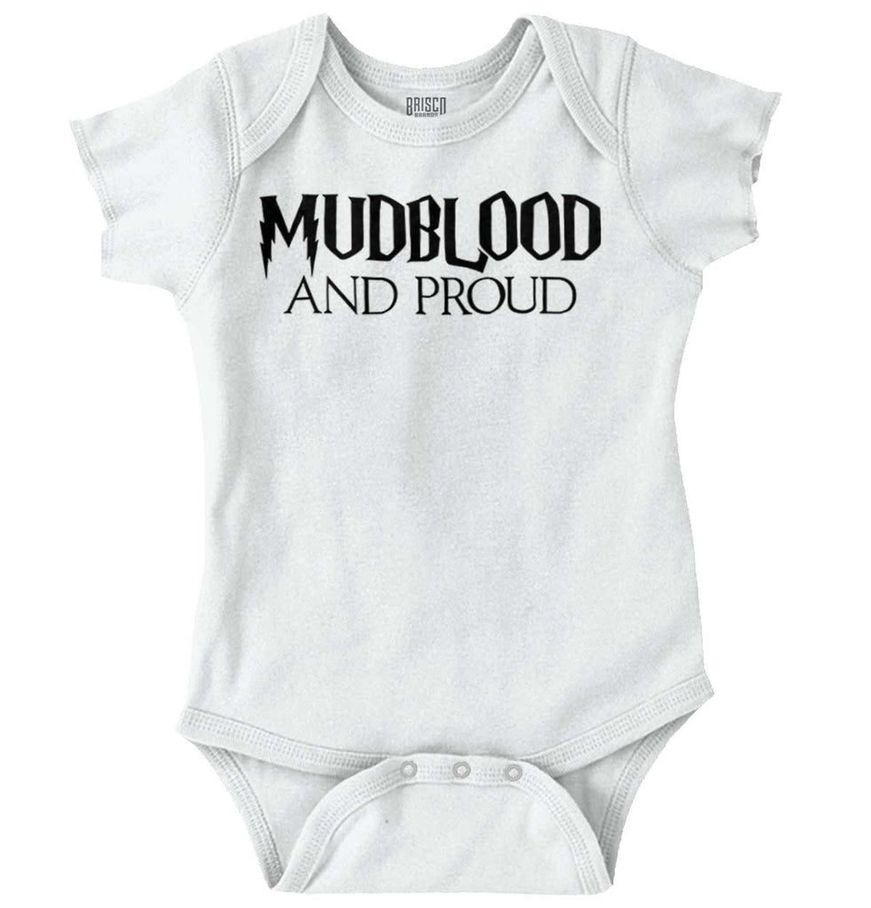 Mudblood And Proud Romper Bodysuit-Direct To Garment Print-Brisco Baby